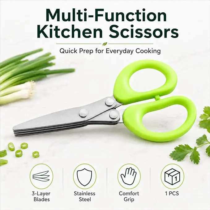 Scissors being used to cut herbs